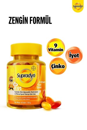 Kids 60 Çiğnenebilir Draje 9 Vitamin- Iyot Ve Çinko Içeren Takviye Edici Gıda - 4