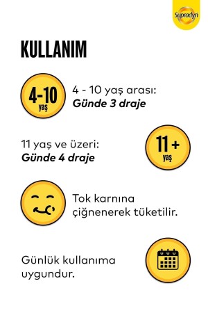 Kids 60 Çiğnenebilir Draje 9 Vitamin- Iyot Ve Çinko Içeren Takviye Edici Gıda - 6