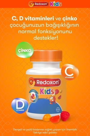 Kids 60 Çiğnenebilir Gummy I Çocuklar Için C Vitamini- D Vitamini Ve Çinko Içeren Takviye Ed - 4