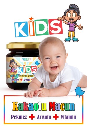 Kids Çocuklar Için Özel - Arı Sütü, Pekmez, Bal Ve Vitamin Katkılı Kakaolu Macun NDXKDS - 4