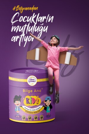 Kids Çocuklar Için Özel Glikoz Içermeyen Arı Sütü Pekmez Bal Ve C Vitaminli Kakaolu Macun Bilge Kids - 4