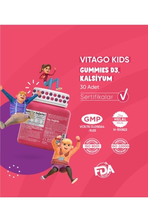 Kids Gummies 30 Stück Kaugummi-Gel mit Vitamin D3 und Kalzium 8683242261051 - 6