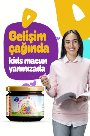Kids Macun- Çocuklara Özel Glikozsuz Bal Pekmez Polen Ve Arı Sütü Kakaolu 2 Li Set 2x350 Gr - 3