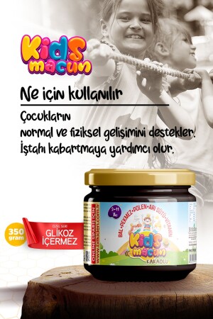 Kids Macun- Çocuklara Özel Glikozsuz Bal Pekmez Polen Ve Arı Sütü Kakaolu 2 Li Set 2x350 Gr - 4