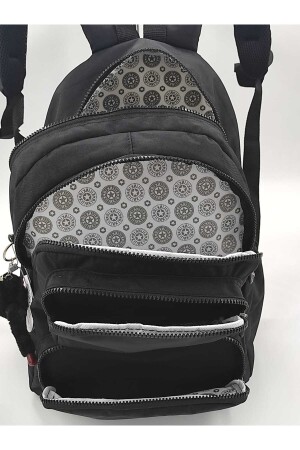 Kılinkir Multi-Eye Large Volume Water-Resistant Fabric Unisex Black School Bag Backpack TYC00266114132 - 6