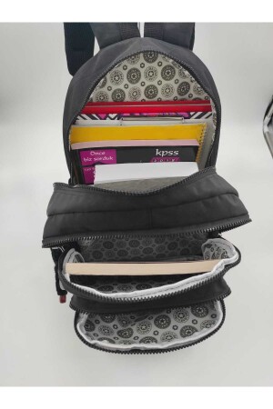 Kılinkir Multi-Eye Large Volume Water-Resistant Fabric Unisex Black School Bag Backpack TYC00266114132 - 7