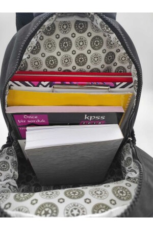Kılinkir Multi-Eye Large Volume Water-Resistant Fabric Unisex Black School Bag Backpack TYC00266114132 - 8