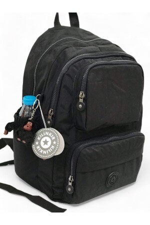Kılinkir Multi-Eye Large Volume Water-Resistant Fabric Unisex Black School Bag Backpack TYC00266114132 - 1