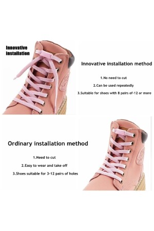 Kilitle Bırak Yeni Nesil Kilitli Elastik Ayakkabı Bağcığı- Tak Bırak Akıllı Lastik Bağcık 1 Çift - 3