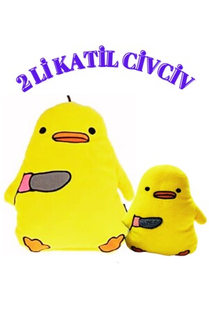 Killer Chick 2er-Set, süßes Geschenk- und Dekokissen, 35 cm und 18 cm, 2er-Set - 2