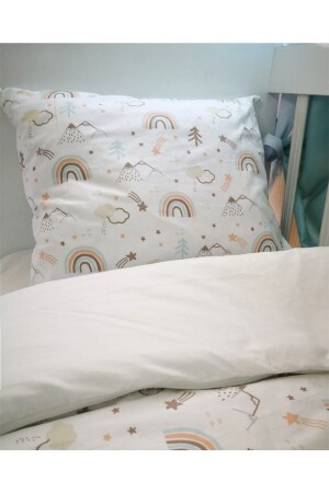 Kinder-Bettbezug-Set 120 x 200, braun, Regenbogen-Creme, für Bett (ohne Bettdecke), 2005 - 4