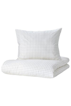 Kinder-Bettbezug-Set für Einzelbett, Meridyendukkan, 150 x 200, weiß-gelb, kariert, Bettbezug ohne Bettlaken 80097 - 6