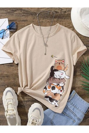 KINDER-T-SHIRT MIT KATZENDRUCK - 1