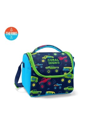 Kinder-Thermo-Lunchbox 11821 mit Monstertruck-Muster, Blau, Marineblau - 1