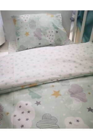 Kinderbettbezug-Set 90x190 Green Moon Cloudy für Bett 2171 - 1