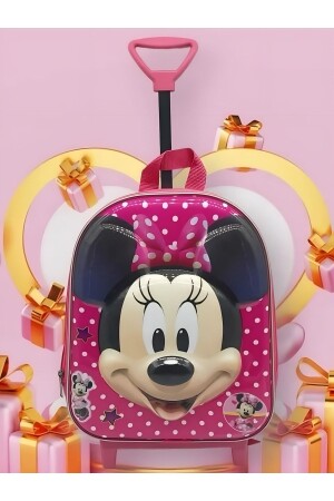 Kindergartentasche für Mädchen, Micky Maus Figur, 5D-gedruckter Mini-Maus-Rucksack mit Rollen und Rakel - 2