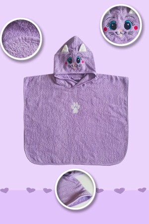 Kinderponcho aus Baumwolle mit Ohrenapplikationen - Genel Markalar