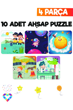 Kinderpuzzle aus Holz 4 Teile 10 Teile EsaPuzzle005 - 2