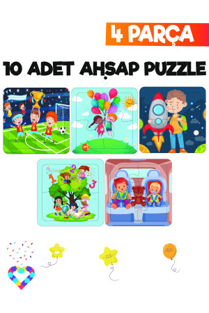 Kinderpuzzle aus Holz 4 Teile 10 Teile EsaPuzzle005 - 3