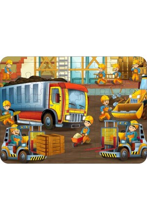 Kinderpuzzle aus Holz 4 Teile 54 Teile - Baumaschinen puzzle004 - 7