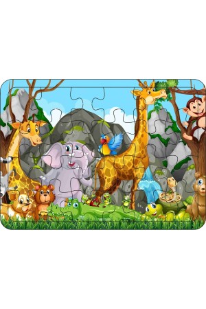 Kinderpuzzle aus Holz, 4er-Set, 24 Teile – U-Boot, Meerestiere, niedliche Tiere, Mühle, Puzzle003 - 7