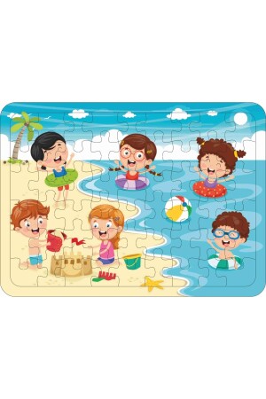 Kinderpuzzle aus Holz, 5er-Set, 54 Teile – U-Boot, Bauernhof, Schneespiel, Meer Puzzle025 - 6