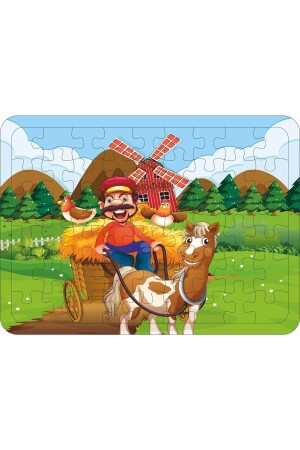 Kinderpuzzle aus Holz, 5er-Set, 54 Teile – U-Boot, Bauernhof, Schneespiel, Meer Puzzle025 - 8