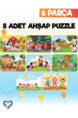 Kinderpuzzle aus Holz 6 Teile 6 Teile - 1