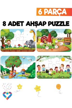 Kinderpuzzle aus Holz 6 Teile 8 Teile - 4