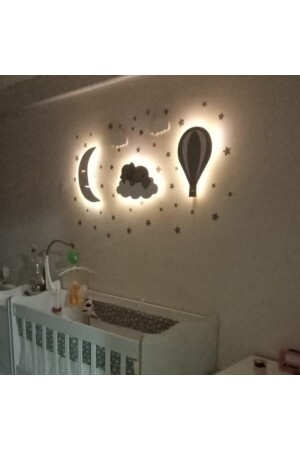 Kinderzimmer dekorative Nachtlampe aus Holz LED-Beleuchtung krky345 - 1