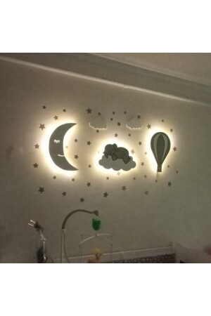 Kinderzimmer dekorative Nachtlampe aus Holz LED-Beleuchtung krky345 - 2