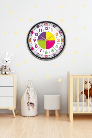 Kinderzimmer-Wanduhr / Anleitungs-Wanduhr 48 cm / Digitale Wanduhr / UV-Druck / - 4