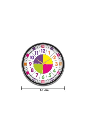 Kinderzimmer-Wanduhr / Anleitungs-Wanduhr 48 cm / Digitale Wanduhr / UV-Druck / - 5