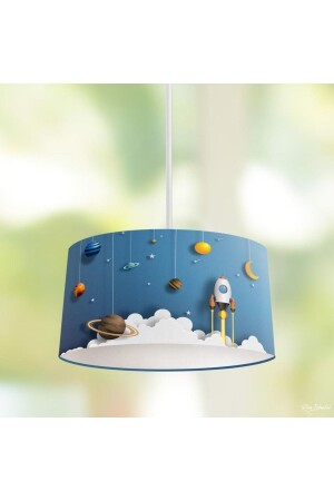 Kinderzimmer-Wolken und Space-Shuttle-Kinder-Pendelleuchte-Kronleuchter AVZBLTUZY - 1