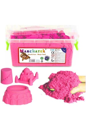 Kinetik Kum 3000 Gr. Pembe ( Pembe, Sarı, Yeşil, Kırmızı, Mor, Natural, Mavi, Turuncu ) 3 kg & 8 farklı renk - 2