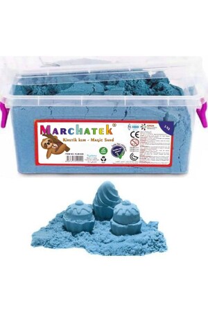 Kinetischer Sand 3000 Gr. Blau (Rosa, Gelb, Grün, Rot, Lila, Natur, Blau, Orange) 3 kg und 8 verschiedene Farben - 1