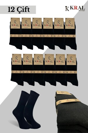 King 12-teilige mittellange Sommersocken aus gekämmter Baumwolle für Herren, parfümiert in Schwarz - 1