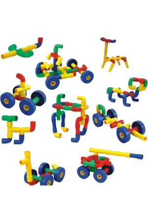 King Kids Tekerlekli Boru Lego 72 Parça Çantalı PRA-3664272-3589 - 2
