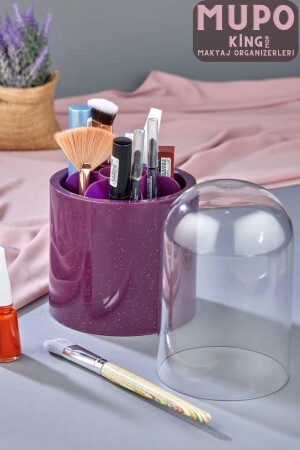 فرقة منبرة مكياج ومنظمة تجميل مع غطاء حماية شفافة - King Mop