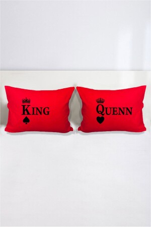 King Quenn Double Letter Deko-Kissenbezug, 50 x 70 cm, Rot - 2