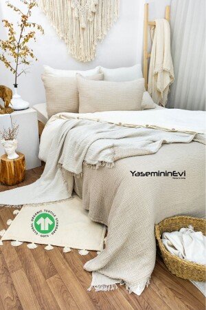 مقاس منق مقاس الملك الموسلين السرير / القذف مع 2 غطاءات الوسادة TYCCH3K2CN169184905562563 - YASEMİNİNEVİ