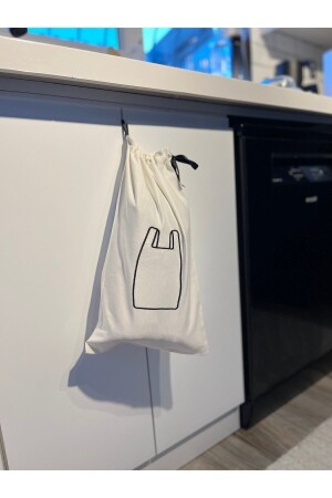 Kırık Beyaz Poşet Figür Nakışlı Poşet Saklama Kesesi Poşetlik Çok Amaçlı Kese - Hanles