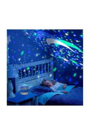 (KIRILABİLİR) Star Master Küre Renkli Yıldızlı Gökyüzü Projeksiyon Gece Lambası Mavi WHB20800 - 7