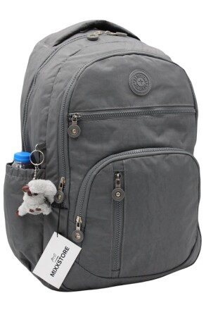 Crinkle-wasserdichter Stoff, graue Farbe, großer Unisex-Schulrucksack und Reisetasche /// 1700 610001 - Bevitton
