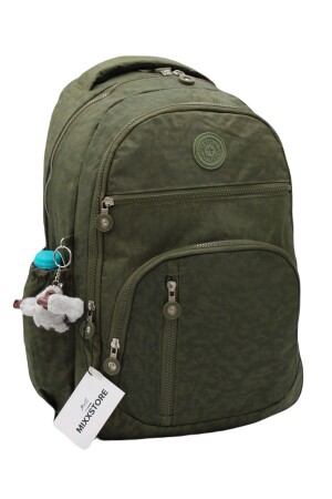 Wasserdichter Crinkle-Stoff, Khakigrün, großer Unisex-Schulrucksack und Reisetasche // 1700 610001 - Bevitton
