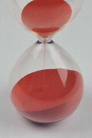 Kırmızı 1 Saat Kum Saati- Sevgililer Günü Için Hediye- Dekoratif Cam Kum Saati Kitaplık Masa Dekoru - 2