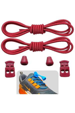 Kırmızı Akıllı Bağcık- Pratik Lastikli Ayakkabı Bağcığı- Spor- Çocuk- Klasik Ve Bot Bağcığı- 1 Çift - 1