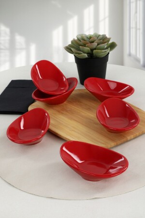 Kırmızı Dalga Çerezlik - Sosluk 12 Cm 6 Adet ST511006F506A000000MAYD200 - Keramika