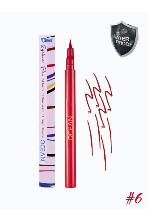 Kırmızı Eyeliner- Likit Kalem Eyeliner- Suya Dayanıklı- Yoğun Pigmentli - 2