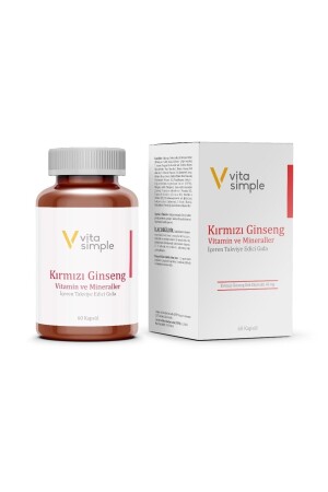 Kırmızı Ginseng Vitamin ve Mineraller Içeren Takviye Edici Gıda 60 Kapsül - 1